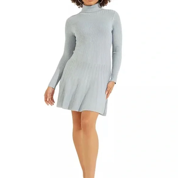guess grey sweater dress Guess DETACH SLEEVED METEOR - Jumper dress - windy grey/light grey